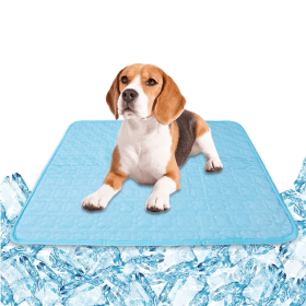 Dog Cooling Mat (Option: Blue-M)